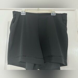 Black Shorts with Embroidery Detail